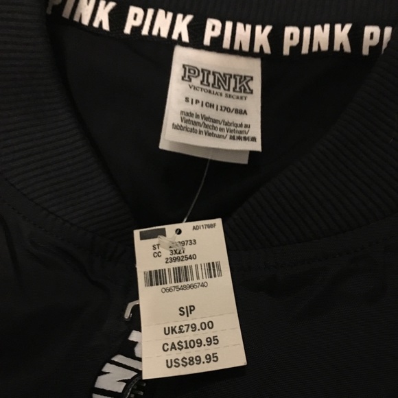 Victoria’s Secret PINK Black Flight Bomber Jacket - Picture 7 of 7